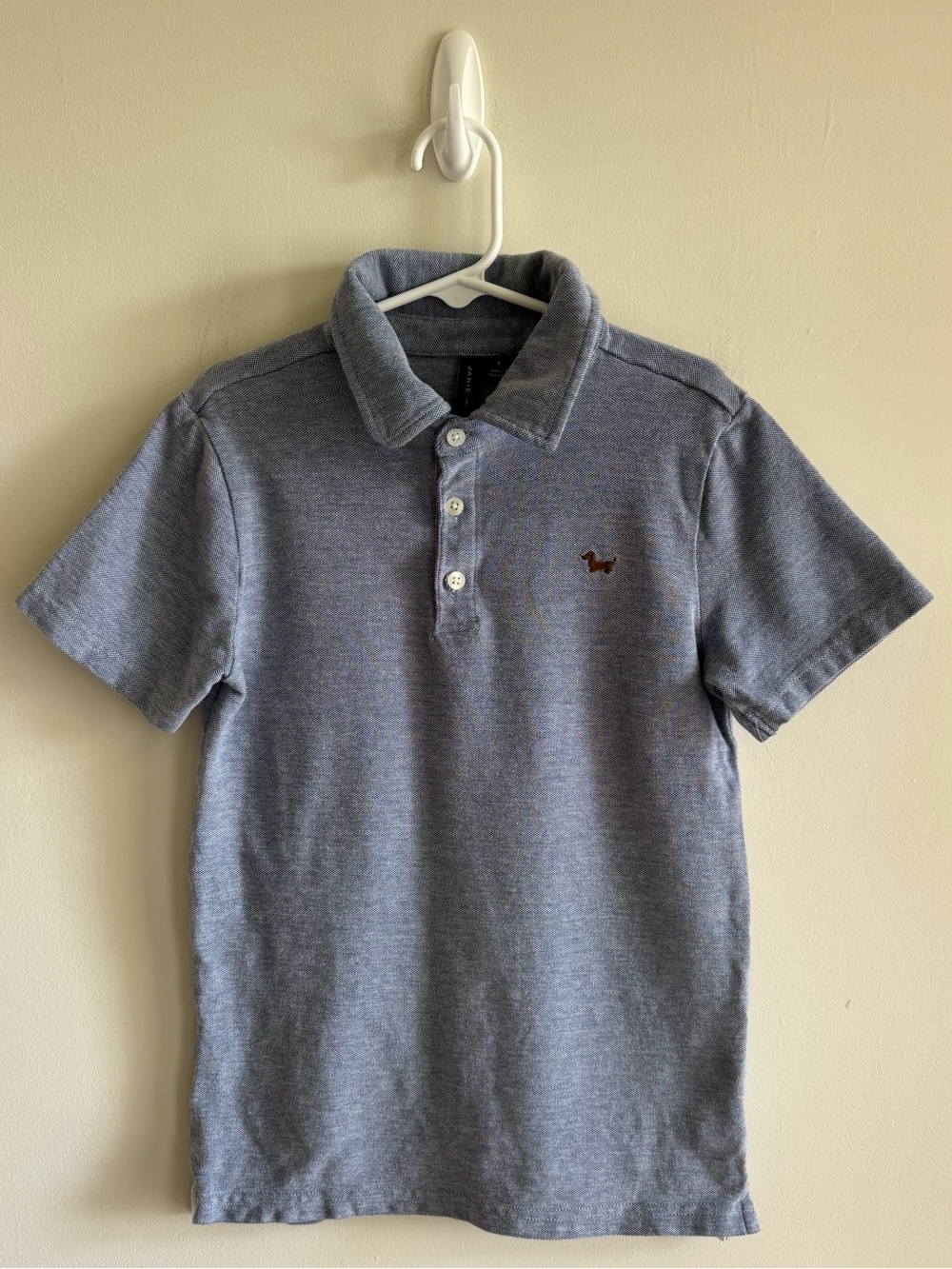 Janie and Jack Pique Polo with Dachshund Embroidery